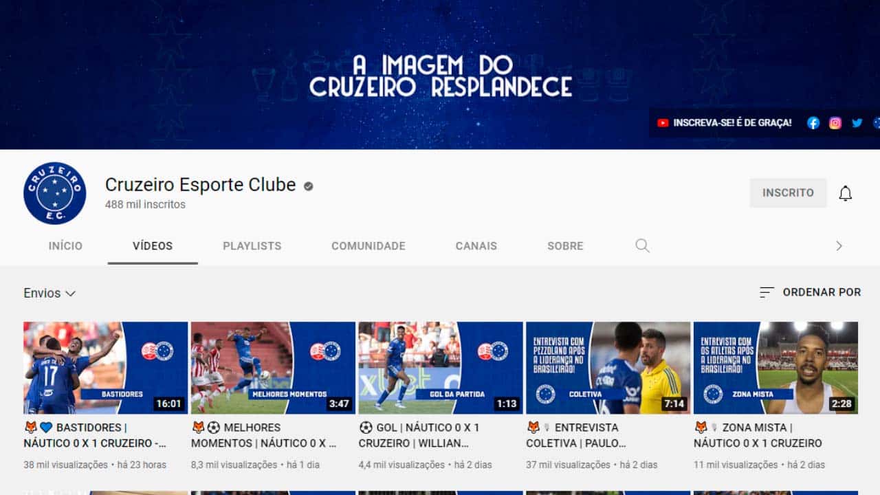 Cruzeiro Youtube