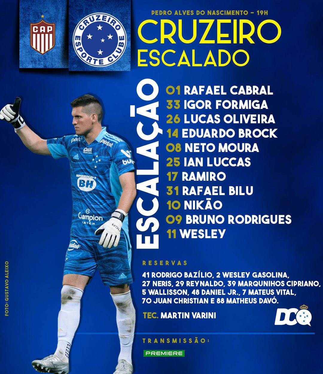 Cruzeiro Patrocinense escalado