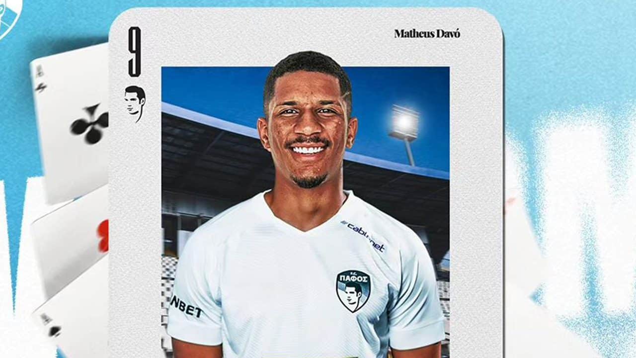 Após deixar o Cruzeiro, Matheus Davó é anunciado pelo Pafos, do Chipre