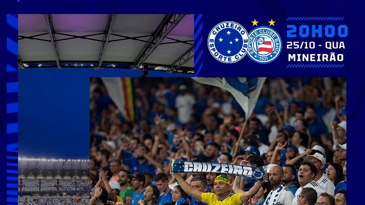 Cruzeiro atualiza parcial de ingressos vendidos para jogo desta quarta contra o Bahia