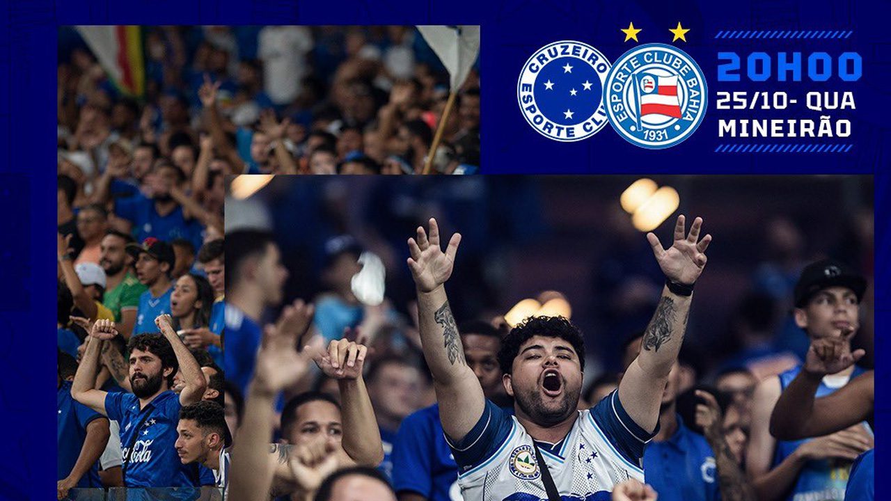 Cruzeiro atualiza parcial de ingressos vendidos para jogo contra o Bahia