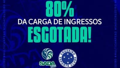 Sada Cruzeiro informou parcial de 80% dos ingressos vendidos
