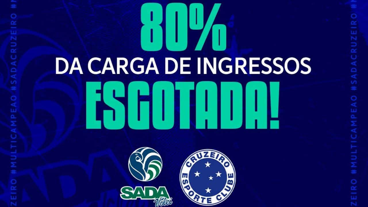Sada Cruzeiro informou parcial de 80% dos ingressos vendidos