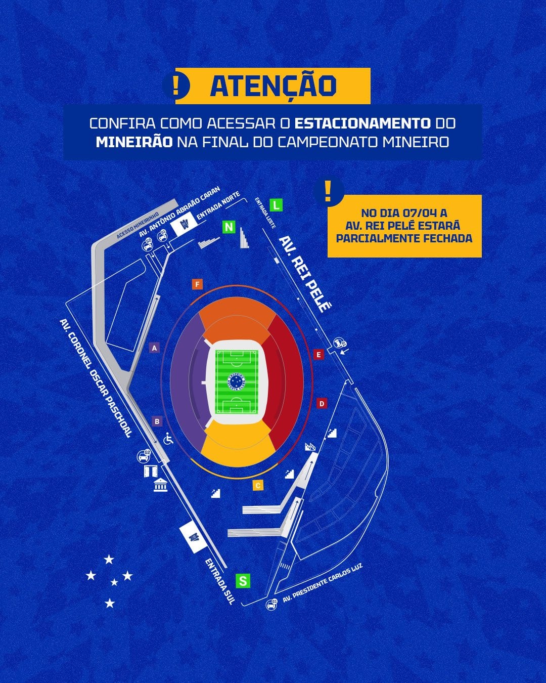 Cruzeiro alerta para mudança no trânsito para final contra o Atlético