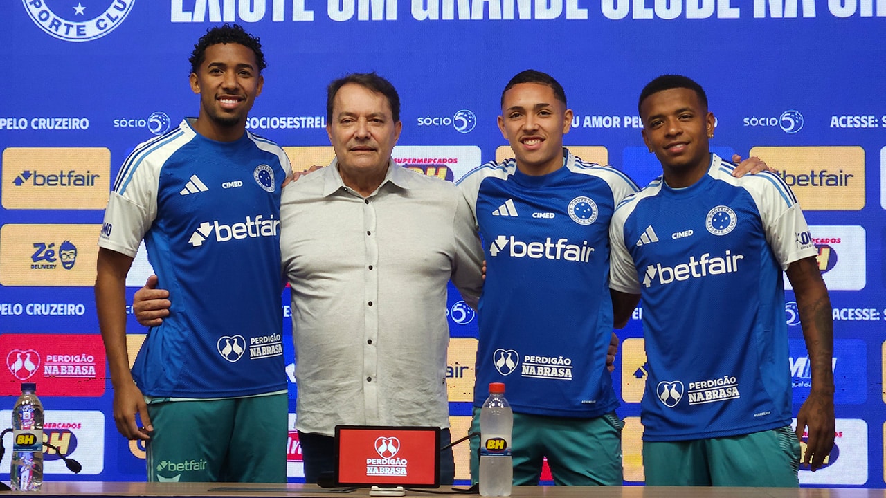 Cruzeiro apresenta Ryan, Arroyo e Kauã Moraes